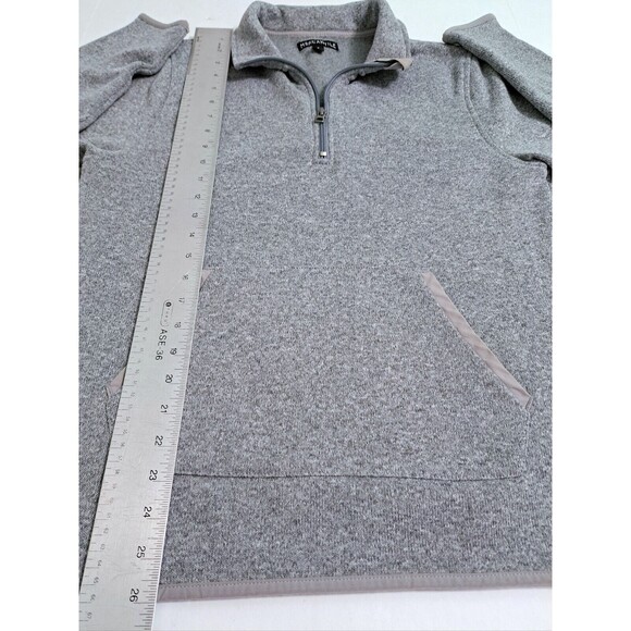 J Crew Men's Small Gray Mock Neck Pouch Fleece Pullover Zip Sweater Grey - Picture 8 of 10